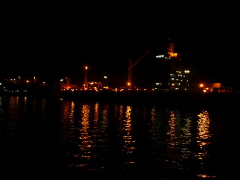 The city across at night.